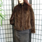 BRAND NEW DARK BROWN SHEARED MINK JACKET FOR WOMEN