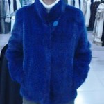 BRAND NEW ROYAL BLUE MINK FUR BOMBER JACKET FOR WOMEN