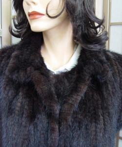 *NEW RECYCLED REFURBISHED KNITTED MINK FUR VEST WOMEN