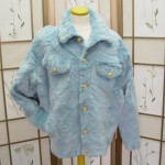 SALE NEW BABY BLUE SH. RACCOON FUR JACKET MEN SZ. XL