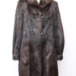 EXCELLENT BROWN NUTRIA FUR COAT JACKET WOMEN WOMAN SIZE 4-6 SMALL