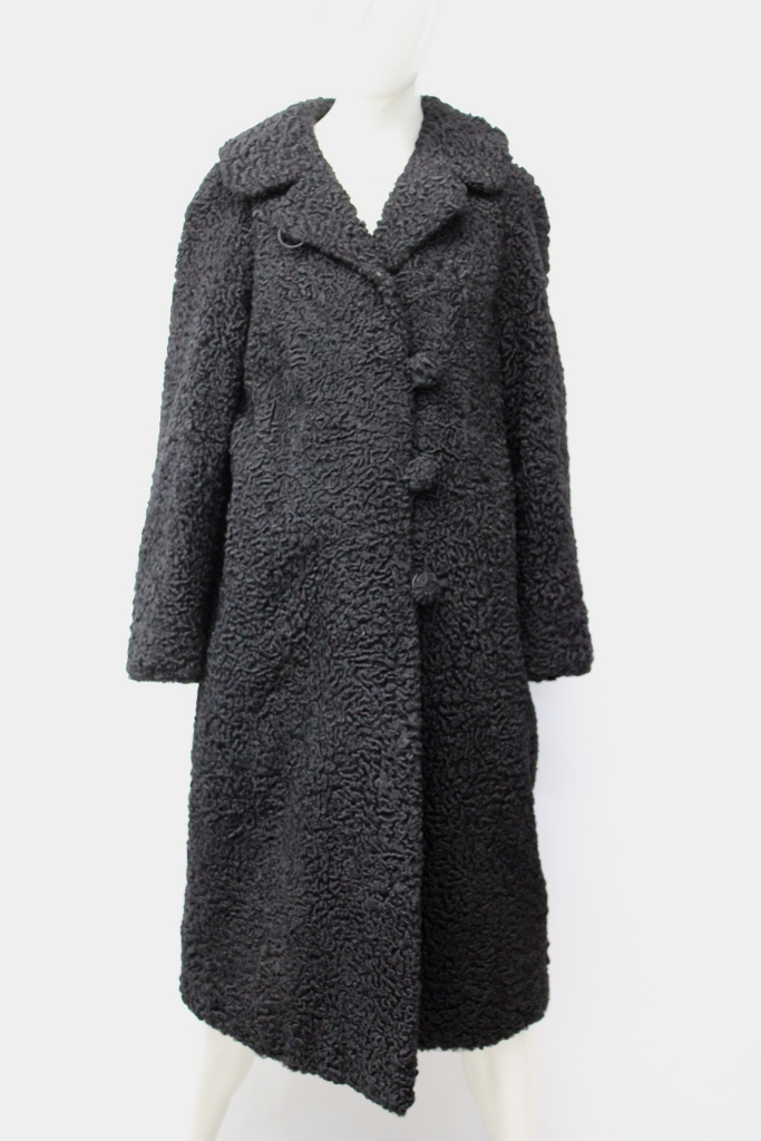 MINT BLACK PERSIAN LAMB FUR COAT JACKET WOMEN WOMAN SIZE 6 SMALL Oliver Furs