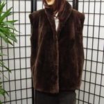 ~NEW BROWN SHEARED BEAVER FUR VEST WOMEN