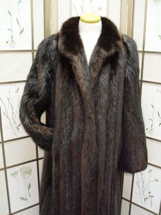 Long hair beaver fur on sale coat