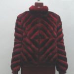 NEW RED REAL CHINCHILLA FUR JACKET WOMEN ALL SIZE