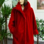 BRAND NEW RED SHEARED BEAVER FUR COAT JACKET WOMEN WOMAN SIZE ALL