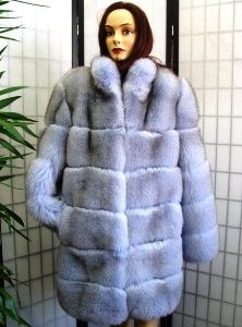 NEW BABY BLUE FOX FUR JACKET ALL SIZES
