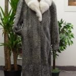 *NEW REFURBISHED GREY PERSIAN LAMB WITH FOX FUR COAT