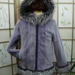 *NEW PURPLE SHEARED MINK & FOX FUR JACKET WOMEN