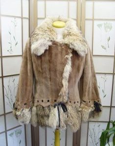 NEW SHEARED MINK WITH COYOTE FUR JACKET