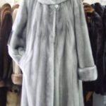 BRAND NEW BLUE IRIS MINK FUR STROLLER COAT WOMEN