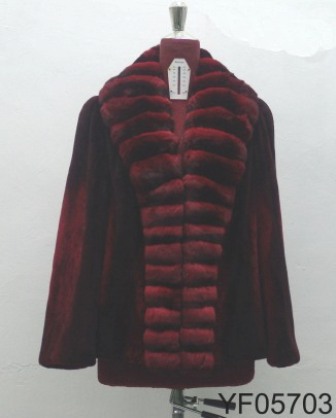 NEW TWO-TONE PLUCKED MINK & CHINCHILLA FUR JACKET WOMEN ALL SIZE