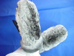 NEW SHEARLING & RANCHED CHINCHILLA FUR GLOVES MITTENS MEN WOMEN