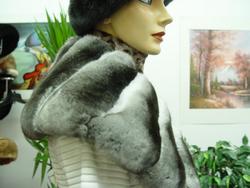 NEW NATURAL AUTHENTIC RANCHED CHINCHILLA FUR COLLAR WOMEN