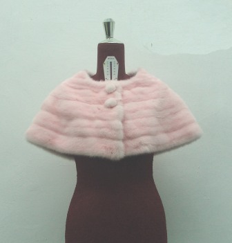 NEW PINK MINK FUR STOLE PONCHO WOMEN ALL SIZE