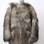 MINT GRAY GOAT FUR COAT JACKET WOMEN WOMAN SIZE 2 PETITE NEW LINING!