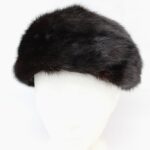 EXCELLENT CANADIAN DARK RANCH MINK FUR HAT WOMEN WOMAN SIZE ALL NEW LINING!