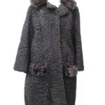 SCRAP ITEM: BLACK PERSIAN LAMB ASTRAKHAN & MINK FUR COAT JACKET