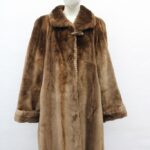 EXCELLENT BROWN SHEARED OTTER FUR COAT JACKET WOMEN WOMAN SIZE 6 SMALL