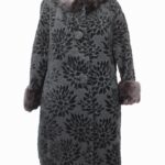 EXCELLENT BLACK MUSKRAT FUR& CLOTH COAT JACKET WOMEN WOMAN SIZE 6 SMALL