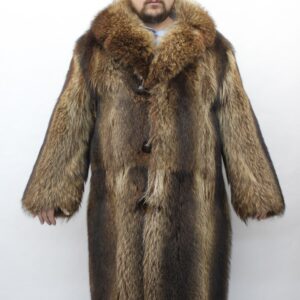 BRAND NEW NATURAL CANADIAN TIMBER WOLF FUR COAT MEN MAN - Oliver Furs