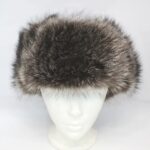 BRAND NEW RACCOON FUR & LEATHER RUSSIAN STYLE HAT MEN MAN SIZE ALL