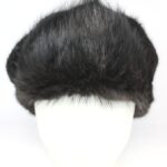 EXCELLENT BLACK MUSKRAT FUR & SUEDE HAT WOMEN WOMAN SIZE 21.5