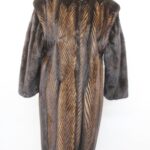 EXCELLENT CANADIAN 2-TONE MINK FUR COAT JACKET WOMEN WOMAN SIZE 6 SMALL