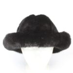 REFURBISHED NEW BLACK MINK FUR HAT CAP W/BRIM MEN MAN WOMEN WOMAN