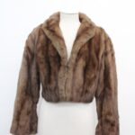 MINT BROWN SQUIRREL FUR BOLERO JACKET COAT WOMEN WOMAN SIZE 4 SMALL