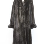 EXCELLENT DARK RANCH FEMALE MINK FUR LONG COAT JACKET WOMEN WOMAN SIZE 4 SMALL