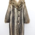 EXCELLENT RACCOON FUR COAT JACKET WOMEN WOMAN SIZE 4 SMALL