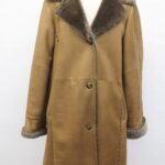 EXCELLENT BROWN SHEARLING LAMB FUR COAT JACKET WOMEN WOMAN SIZE 6 SMALL