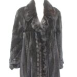 EXCELLENT CANADIAN BLACK SHEARED MINK FUR COAT JACKET WOMEN WOMAN SIZE 6 SMALL