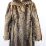 MINT RACCOON FUR COAT JACKET WOMEN WOMAN SIZE 4 SMALL