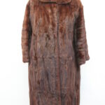 EXCELLENT BROWN ERMINE FUR COAT JACKET WOMEN WOMAN SIZE 6 SMALL