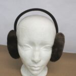 BRAND NEW BROWN SHEARED BEAVER FUR EARMUFFS EAR WARMERS WOMEN WOMAN ONE SIZE