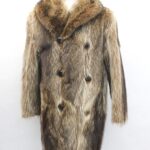 EXCELLENT NATURAL RACCOON FUR COAT JACKET MEN MAN SIZE 40 MEDIUM