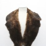 MINT DARK BROWN MUSKRAT FUR NOTCH COLLAR WRAP WOMAN WOMEN 4