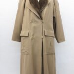 SHOWROOM NEW BROWN CLOTH COAT & SHEARED NUTRIA FUR WOMEN WOMAN SIZE 4-6 SMALL