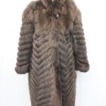 EXCELLENT BROWN FOX FUR COAT JACKET WOMEN WOMAN SIZE 6-8 S-M W/HOOD