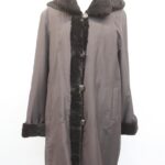 MINT BROWN SHEARED KOLINSKY FUR CLOTH REVERSIBLE COAT JACKET WOMEN WOMAN SIZE 6