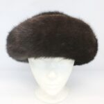 EXCELLENT CANADIAN DARK RANCH MINK FUR HAT CAP WOMEN WOMAN SIZE ALL