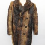 MINT BROWN MUSKRAT FUR COAT JACKET MEN MAN SIZE 38 SMALL
