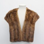EXCELLENT DARK PASTEL MINK FUR STOLE SHAWL WRAP WOMEN WOMAN SIZE 11