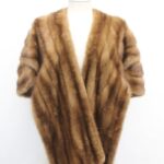 EXCELLENT DARK PASTEL MINK FUR STOLE SHAWL WRAP WOMEN WOMAN SIZE 19
