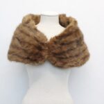 EXCELLENT MUSKRAT FUR STOLE SHAWL WRAP WOMEN WOMAN SIZE 12