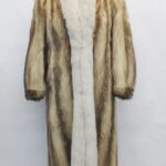 EXCELLENT BLEACHED RACCOON & FOX FUR COAT JACKET WOMEN WOMAN SIZE 4-6 SMALL