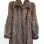 EXCELLENT BROWN RACCOON FUR COAT JACKET WOMEN WOMAN SIZE 6 SMALL