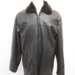 SHOWROOM NEW BLACK MINK FUR & LEATHER REVERSIBLE JACKET COAT MEN MAN SIZE 40-42